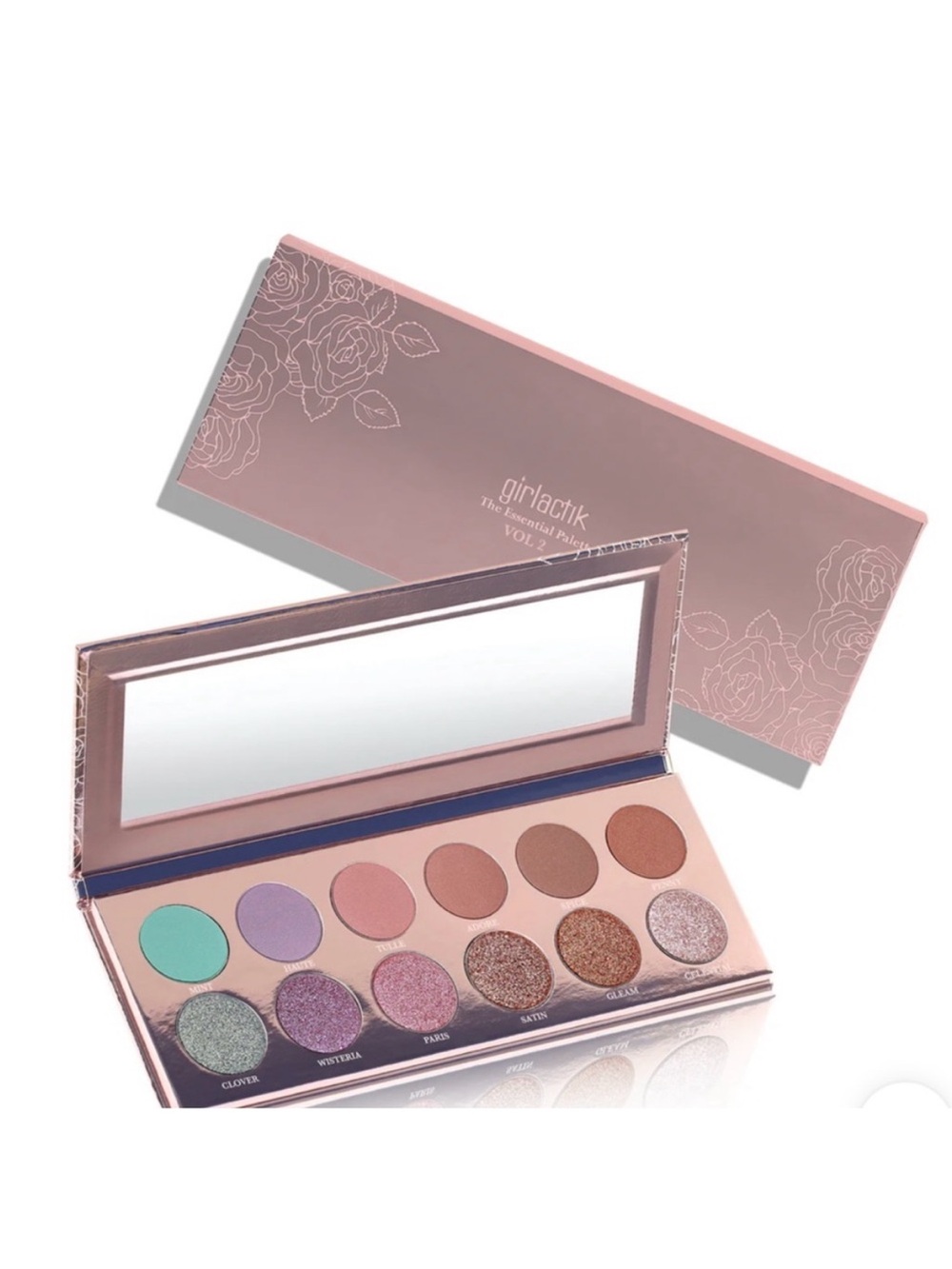 Girldctk 10-Color Eyeshadow Palette - Pink Rose & Pastel Mix